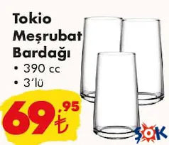 PAŞABAHÇE TOKİO MEŞRUBAT BARDAĞI 390 CC 3'LÜ